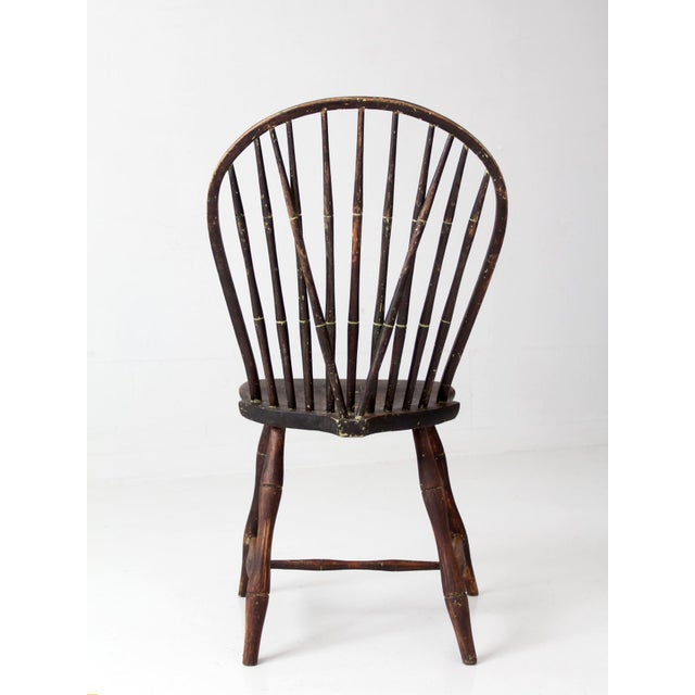 Brown Antique 19th Century Brace Back Windsor Chair For Sale - Image 8 of 17
