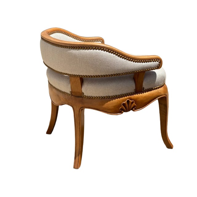 Mid 20th Century Vintage Walnut Slipper Chairs - a Pair For Sale In Little Rock - Image 6 of 8