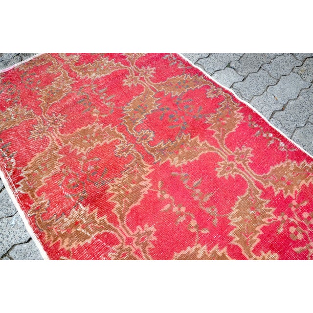 Turkish 1960s Vintage Hand-Knotted Red Rug For Sale - Image 3 of 11
