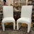 Wood Post Modern Linen Covered Roll Back Chairs 8 Pieces Available For Sale - Image 7 of 9