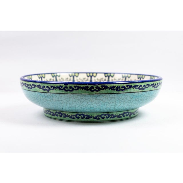 Crackle-Glazed Earthenware Bowl from Boch Frères, 1980s For Sale - Image 9 of 11