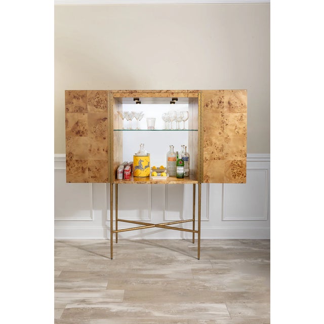Wood Monarch Burlwood Bar Cabinet For Sale - Image 7 of 9