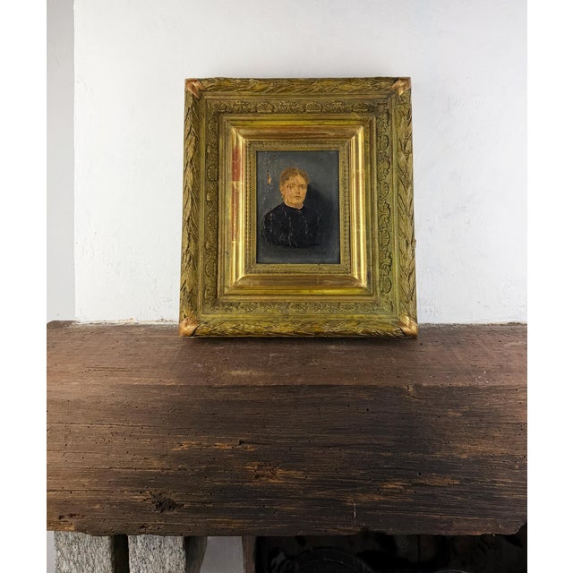 French Artist, Portrait of a Woman, 1800s, Oil on Board, Framed For Sale - Image 4 of 14