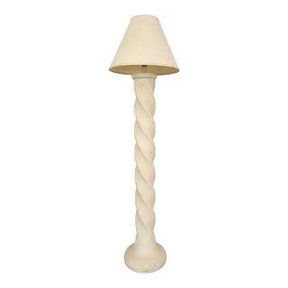 1980s Spiral Plaster Floor Lamp in the Style of Michael Taylor For Sale