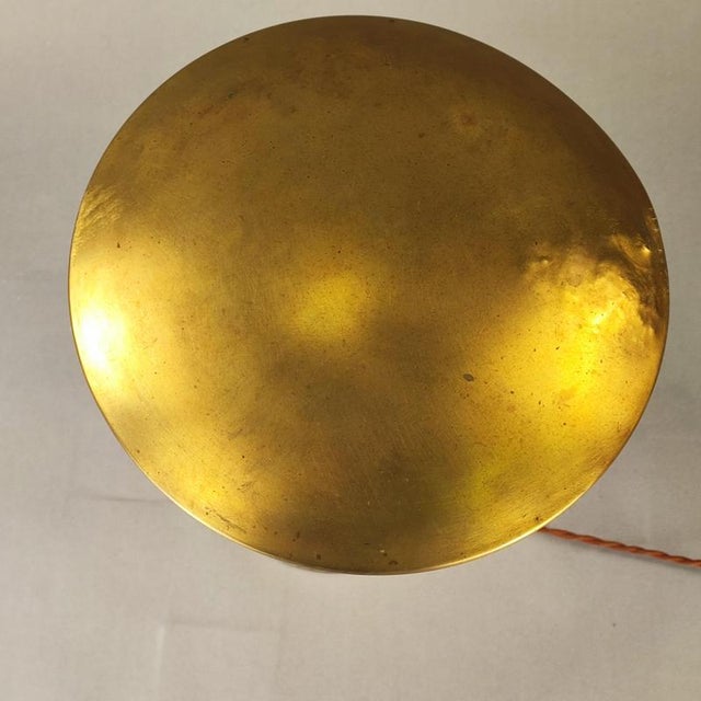 Brass and Satin Glass Desk Lamp, 1950s For Sale - Image 5 of 8