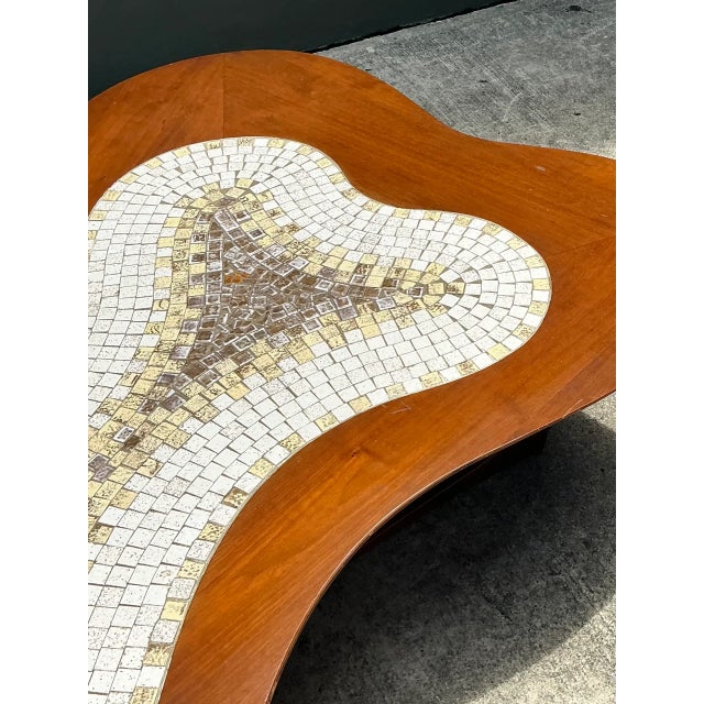 Mid 20th Century Vintage Biomorphic Mosaic Top Coffee Table For Sale - Image 5 of 12