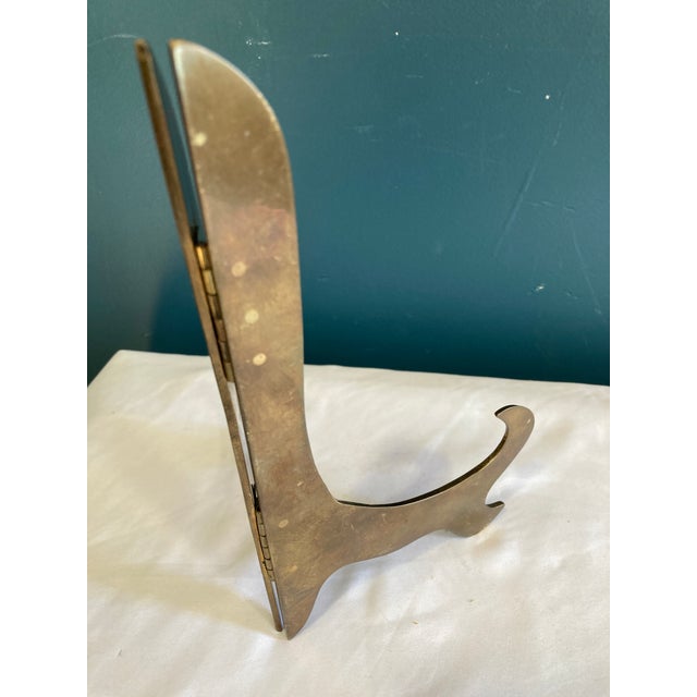 Brass Mid-Century Brass Folding Easel Stand With Curved Legs For Sale - Image 8 of 9