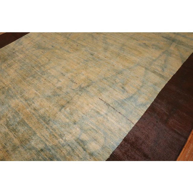 Mid 20th Century Vintage Blue Shadow Turkish Rug - 10'2" x 13'2" For Sale - Image 5 of 8