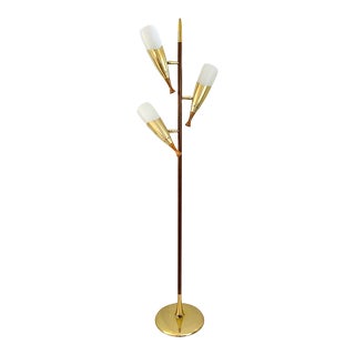 Mid-Century Modern 3-Light Flagpole Floor Lamp For Sale
