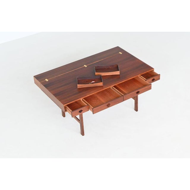 Flip-Top Partners Desk in Rosewood by Peter Løvig Nielsen for Løvig, Denmark, 1960s For Sale - Image 15 of 18