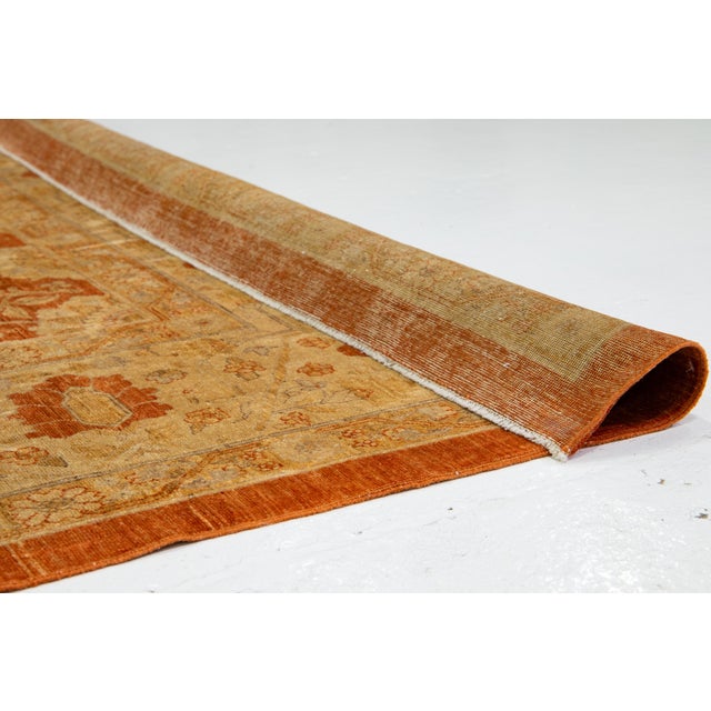10 X 14 Modern Tabriz Indian Wool Rug in Rust by Apadana For Sale - Image 4 of 10