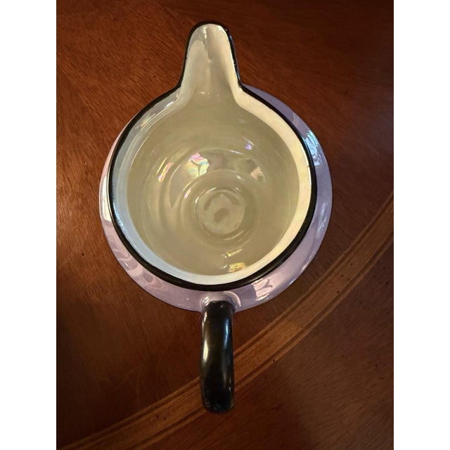 1930s Art Deco Fraunfelter China Lusterware Cream & Sugar Set - Purple & Black For Sale - Image 4 of 12