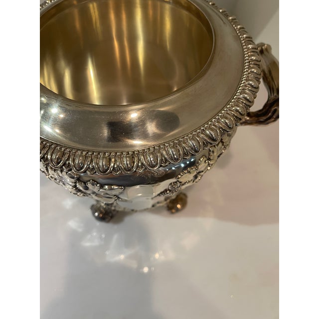 Late 19th Century Antique Silverplated Sheffield Champagne Bucket With Two Handles and Elaborate Decoration For Sale - Image 5 of 10