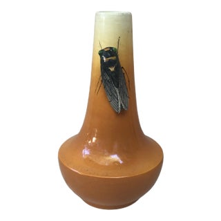 Majolica Vase With Cicada Sicard, Circa 1950 For Sale