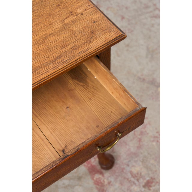 Early 19th Century Georgian Oak Lowboy With Original Swan Pulls For Sale - Image 10 of 13