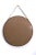 Brown Round Mirror with Teak Frame For Sale - Image 8 of 9