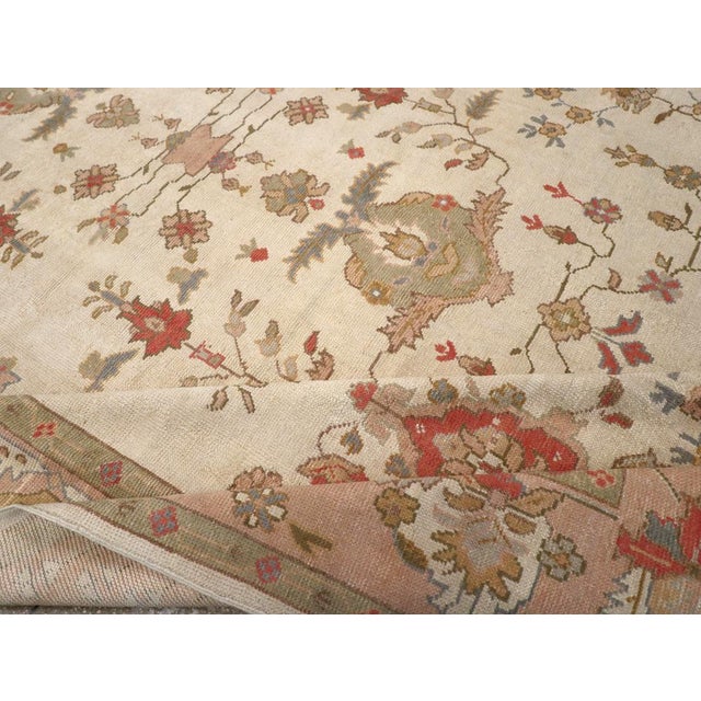 Textile Galerie Shabab Collection Mid-20th Century Turkish Oushak Large Carpet For Sale - Image 7 of 8