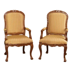 Early 21st Century Italmond Furniture French Louis XV Style Fauteuil Armchairs - A Pair