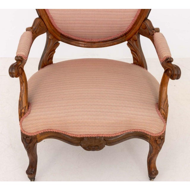 Louis XV Style Walnut Fauteuils, Pair For Sale - Image 9 of 10