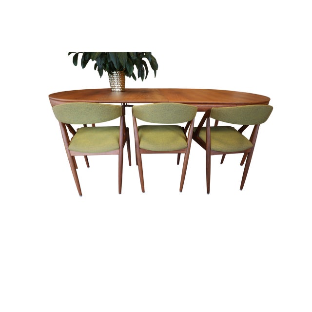 Model 31 Chairs in Teak and Wool Fabric by Kai Kristiansen for Schou Andersen, 1960s, Set of 4 For Sale - Image 10 of 17
