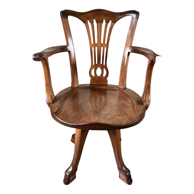 Antique Desk Chair from Howard & Sons, 1890s For Sale