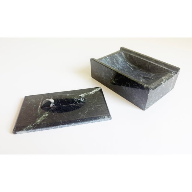 Stone Modernist Green Marble Rectangular Lidded Box, Mid 20th Century For Sale - Image 7 of 10