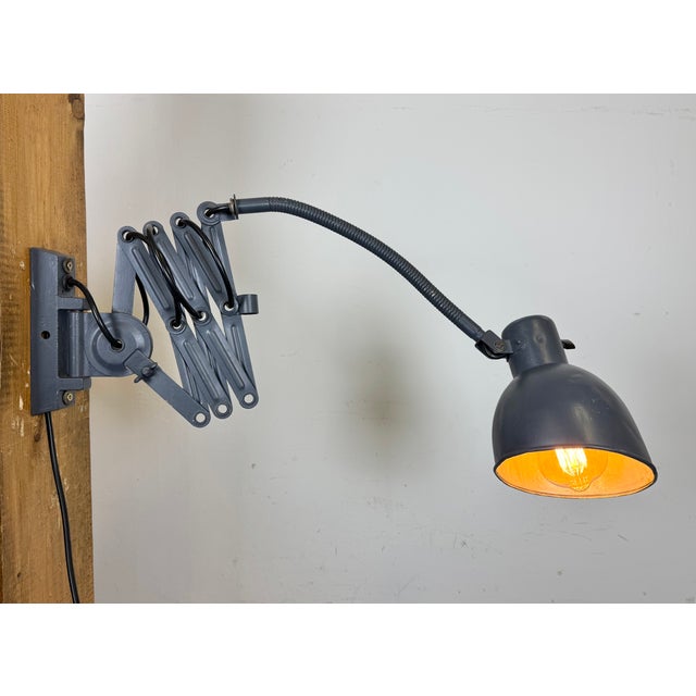 Industrial Scissor Wall Lamp, 1960s For Sale - Image 12 of 16