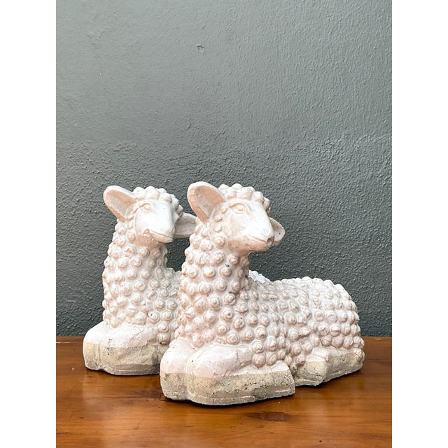 Vintage Sheep Figurines in Ceramic - Set of 2 For Sale - Image 15 of 17