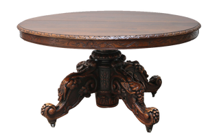 Antique French Oval Dining Table in Oak, 1850