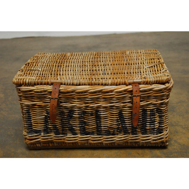 English Military Wicker Basket Chairish