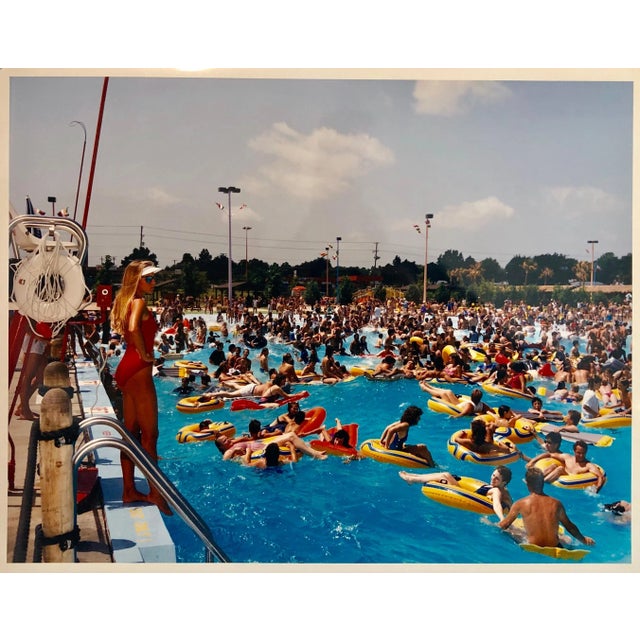 Printmaking Materials Jay Wolke, Crowded Swimming Pool Signed Vintage Color Photograph Chicago Photo Jay Wolke, 1986 For Sale - Image 7 of 7