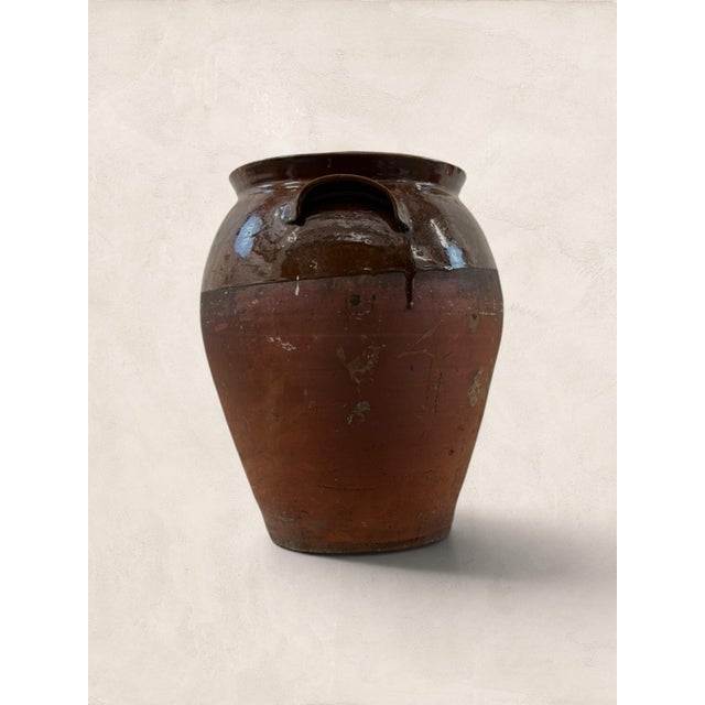 Late 19th Century Antique French Brown Glazed Confit Pot With Wooden Lid For Sale - Image 4 of 9