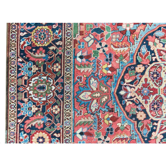 Early 20th Century Persian Heriz Rug For Sale - Image 4 of 16