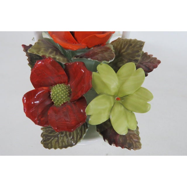 White Royal Adderley Ceramic Bone China Flower Basket Figurine Made in England 5157b For Sale - Image 8 of 16