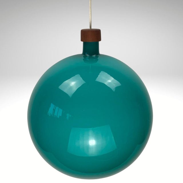 Luxus Cascade Glass & Teak Lamps from Luxus, Set of 8 For Sale - Image 4 of 18