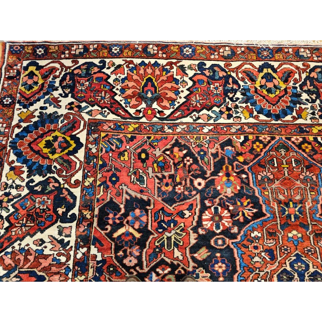 Vintage Oversize Persian Bakhtiari Rug, Hand-Knotted Wool, Geometric Pattern, Burgundy & Ivory, 11x15 For Sale - Image 13 of 16