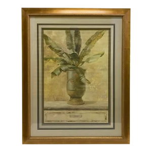 Large Botanical Musa Art Print in Giltwood Frame