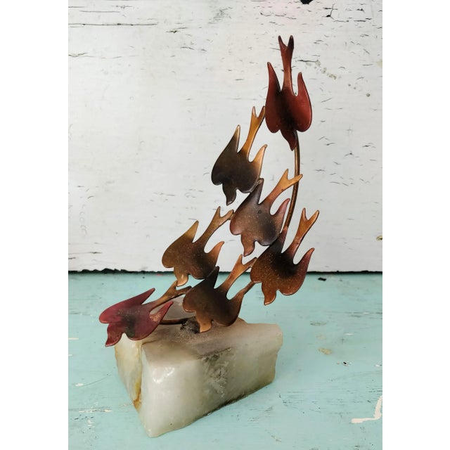 California Copper Birds in Flight Sculpture on Rock For Sale - Image 4 of 13