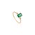 1.06Carat Emerald and Diamond 14k Yellow Gold Floral Cluster Engagement Ring Size 8 For Sale - Image 4 of 15