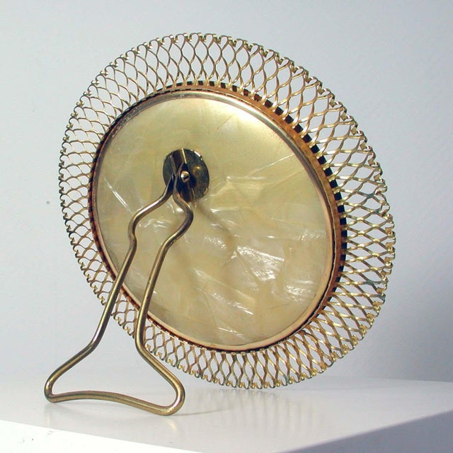 Mid-Century German Brass Vanity Table Mirror from Vereinigte Werkstätten Munich For Sale - Image 10 of 12
