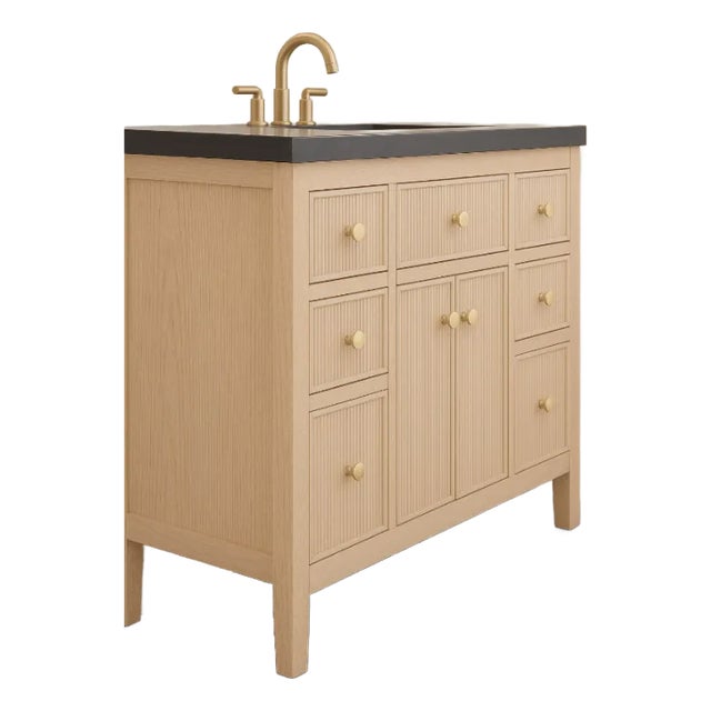 48" Inset Reeded Fluted Style Single Bathroom Vanity For Sale