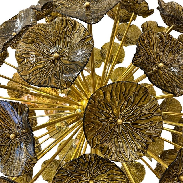 Sputnik Lamp with Smoked Flower Discs, 1950s For Sale - Image 4 of 6