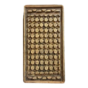 Antique Wood Honeycomb Print Block
