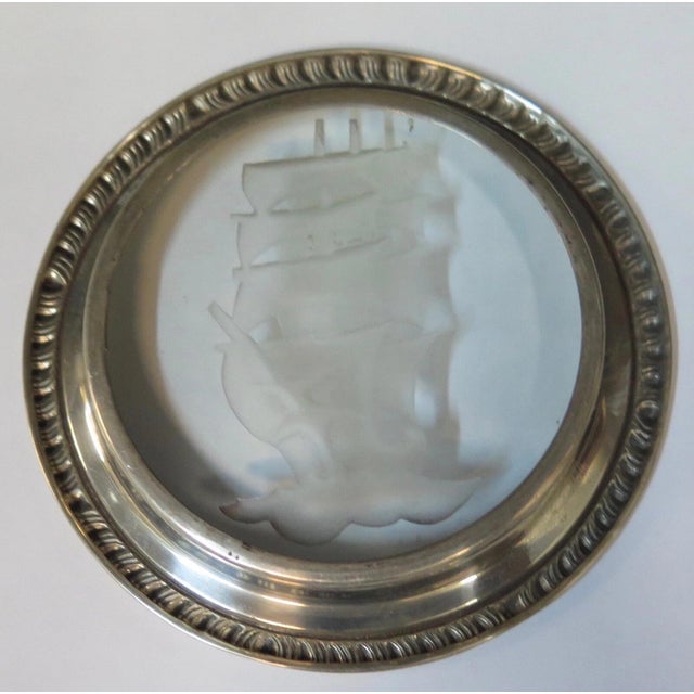 Vintage Frank M. Whiting & Co. Sterling & Glass Coasters For Sale - Image 9 of 12