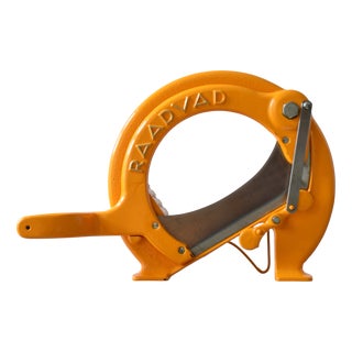 Mid-Century Danish Orange & Gold Bread Slicer by Ove Larsen for Raadvad, Denmark, 1960s For Sale