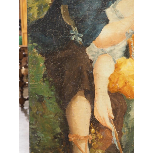 More information coming soon… A beautiful painting depicting a youthful boy teaching a well-dressed woman how to play the...