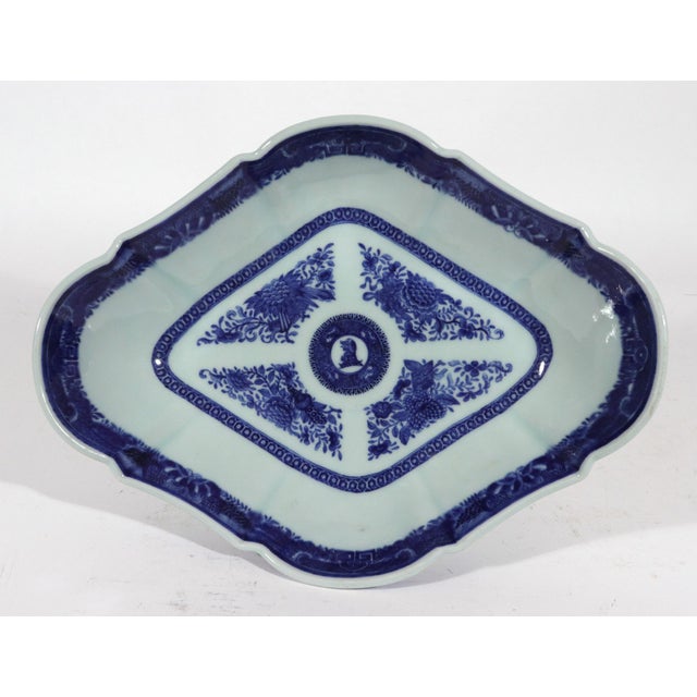 Late 18th Century Chinese Export Porcelain Crested Blue Fitzhugh Tazzas- The Kiddell or Alexander Family For Sale - Image 5 of 11
