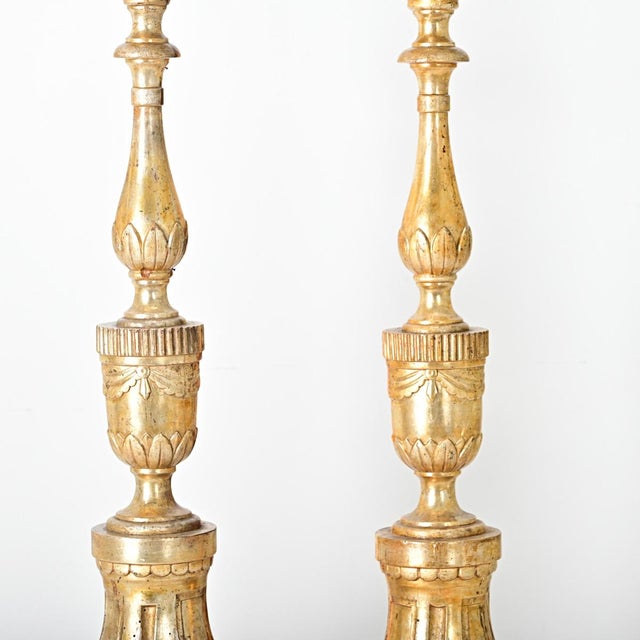 French Pair of 18th Century Gilt Candlesticks For Sale In Baton Rouge - Image 6 of 13