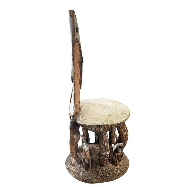 Brown Museum Quality Vintage Orator's Stool (Teket) Litmus People Papua New Guine 55" H For Sale - Image 8 of 12