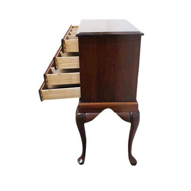 Wood Cresent Furniture Solid Cherry Traditional Style 24" Four Drawer Accent Silver Chest For Sale - Image 7 of 11